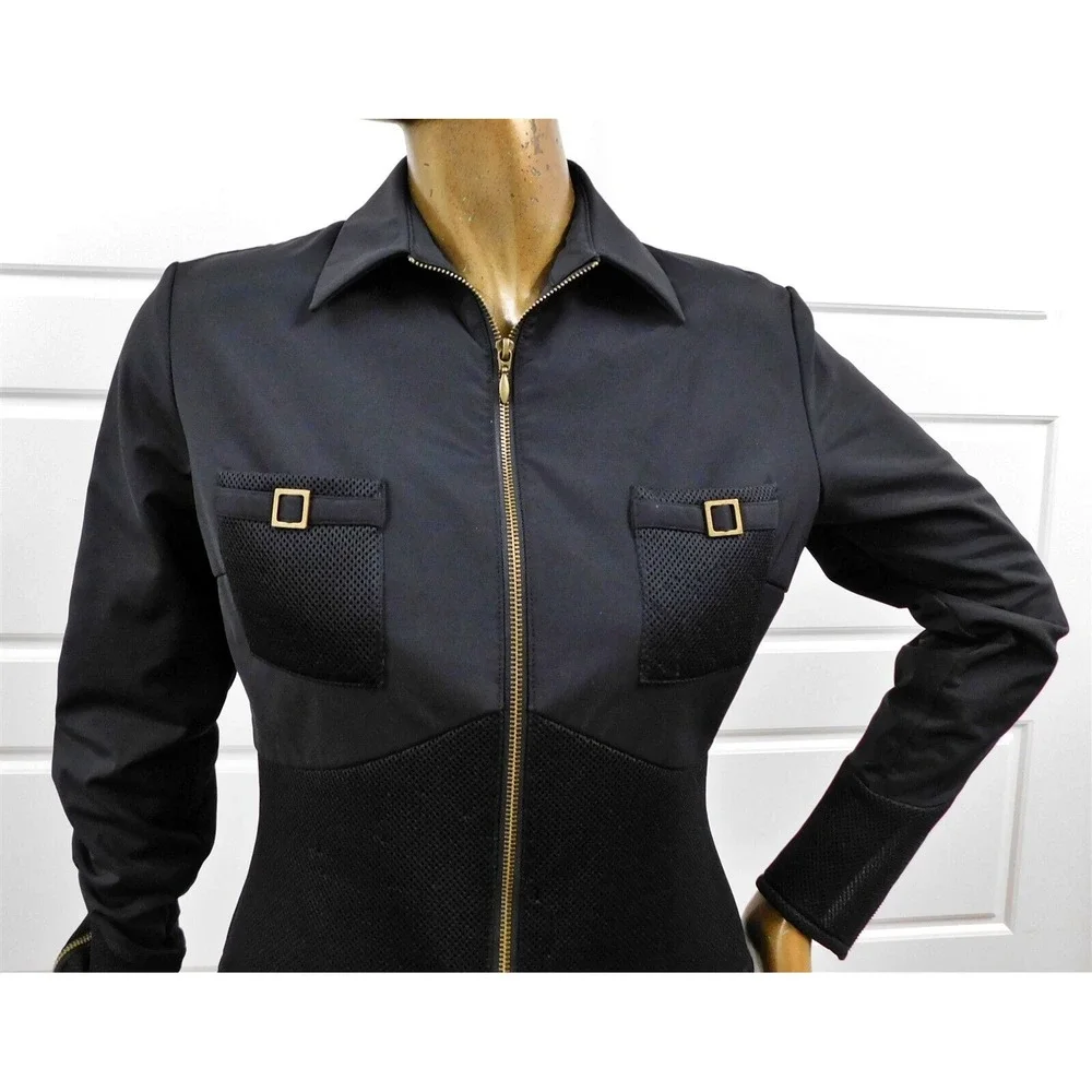 Anne Fontaine‎ Maguy Cotton Blend Black Zip Jacket sz 3